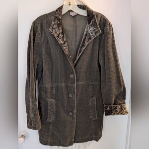 JJill Corduroy Jacket with Velvet Trim